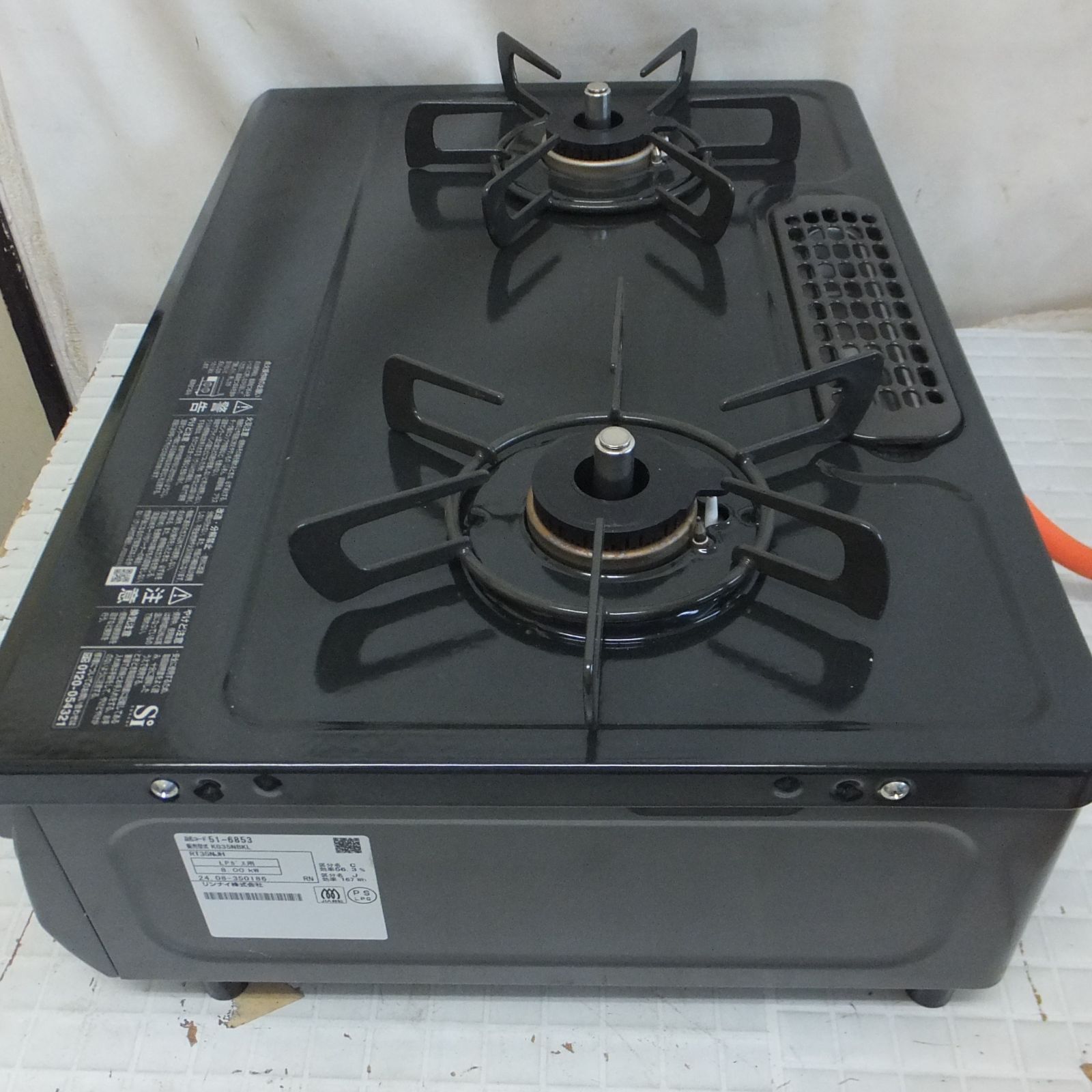 R890【2024年製】リンナイ グリル付き ガステーブル LPガス用 KG35NBKL 