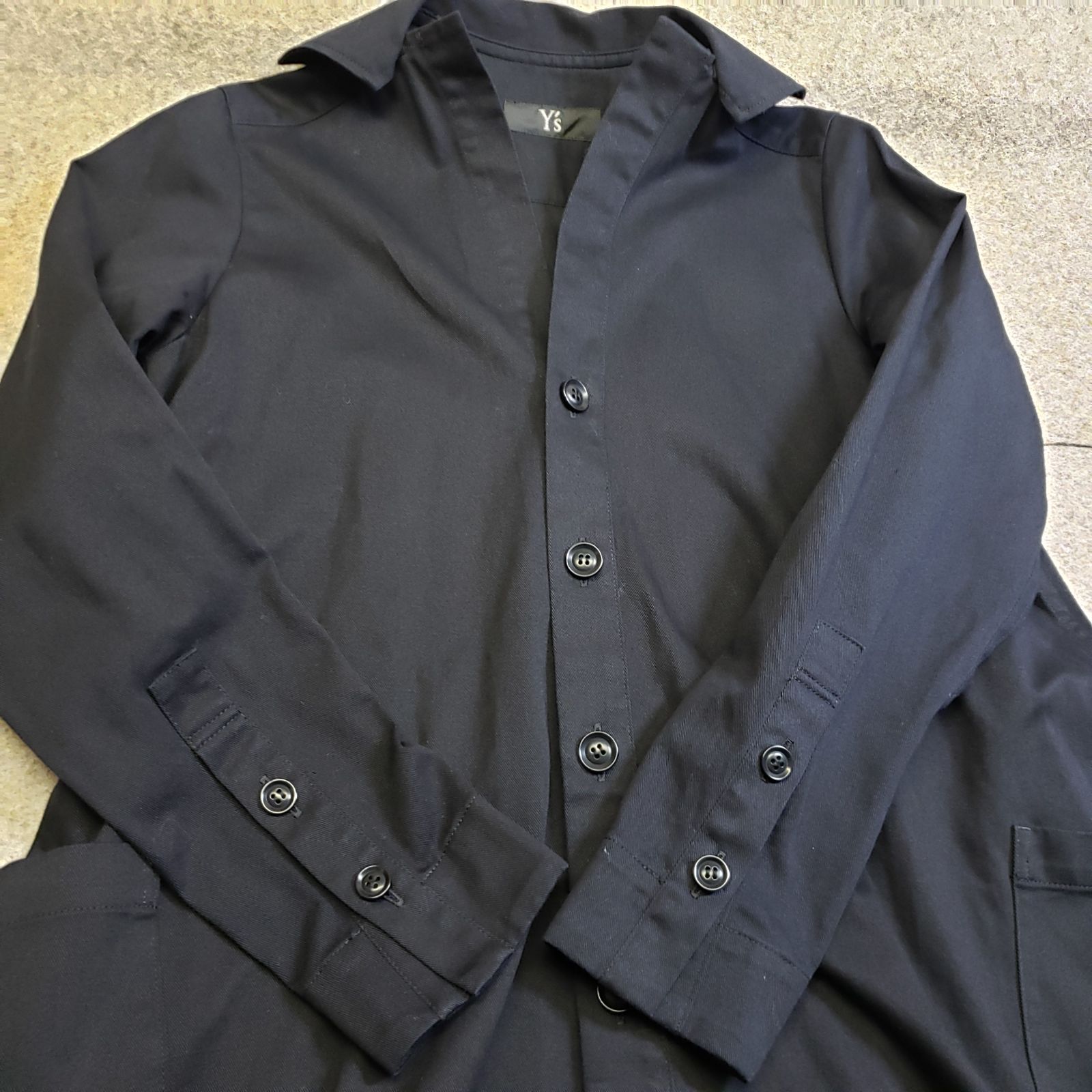 ヨウジヤマモト Y's（ワイズ）ロングシャツワンピース ブラック u7272e