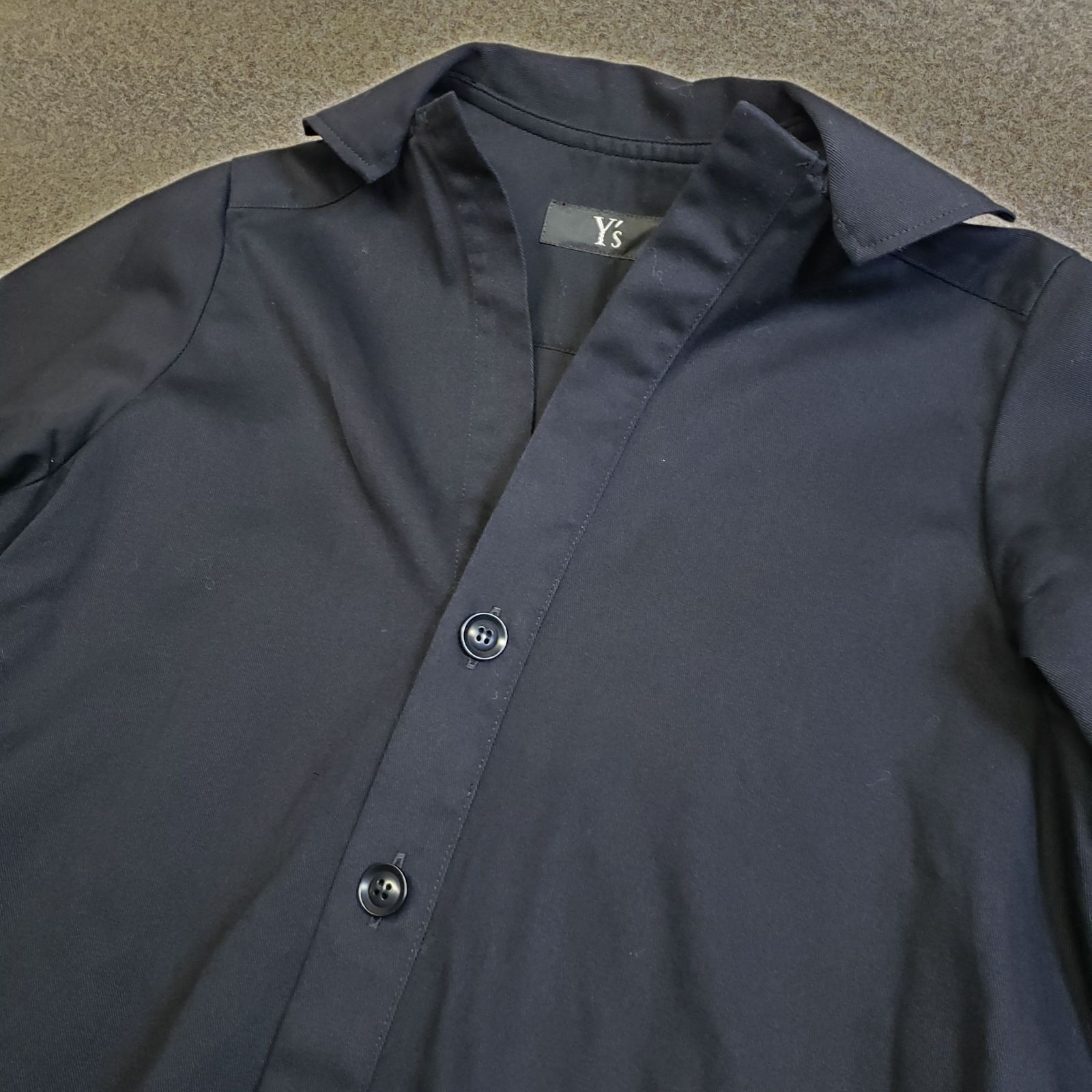 ヨウジヤマモト Y's（ワイズ）ロングシャツワンピース ブラック u7272e