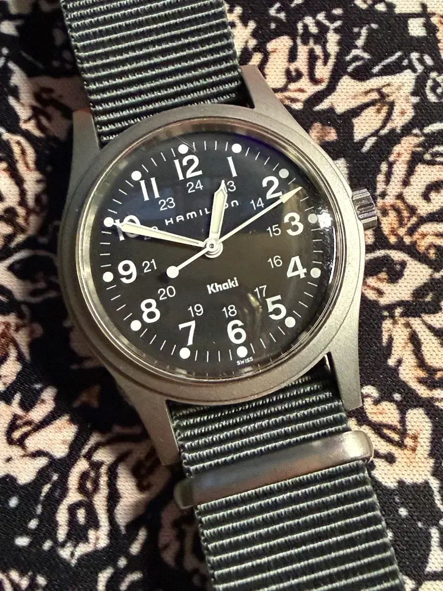  ハミルトン 9415A 手巻き BLACK 검판 ストレスフリー 自動巻き時計 腕時計(アナログ)