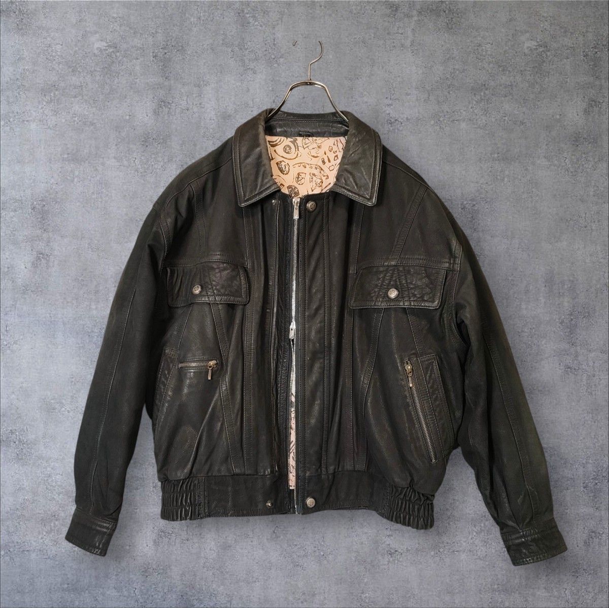 CUSTOM ARCHIVE 80s Vintage Nubuck Leather Jacket / YKK EXCELLA 