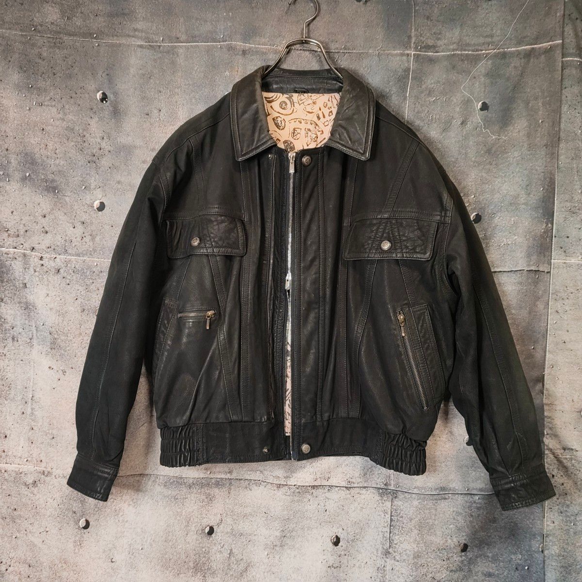 CUSTOM ARCHIVE 80s Vintage Nubuck Leather Jacket / YKK EXCELLA 