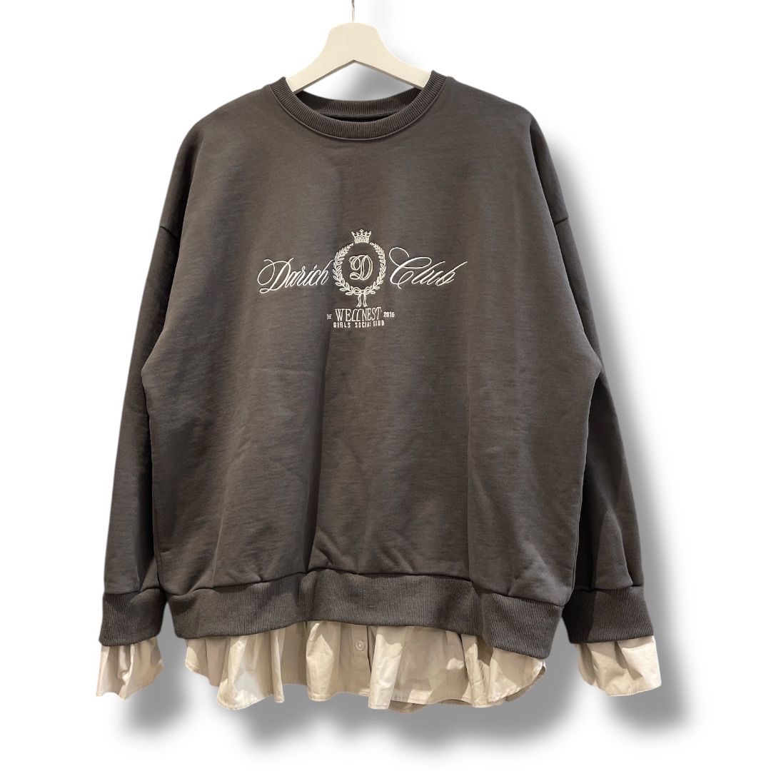 Darich ダーリッチ Darich Club スウェットトップス 定価 13200- 刺繍 フリル取り外し可能 ゆったり オーバーサイズ グレー ベージュ系 サイズFree レディース 春 ゴーゴー古着久喜倉庫店 草3455 - メルカリ