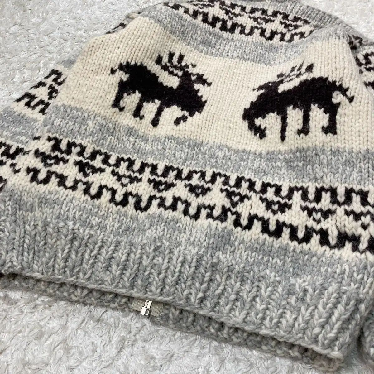 ヴィンテージ カウチンニット セーター ジップアップ VINTAGE トナカイ