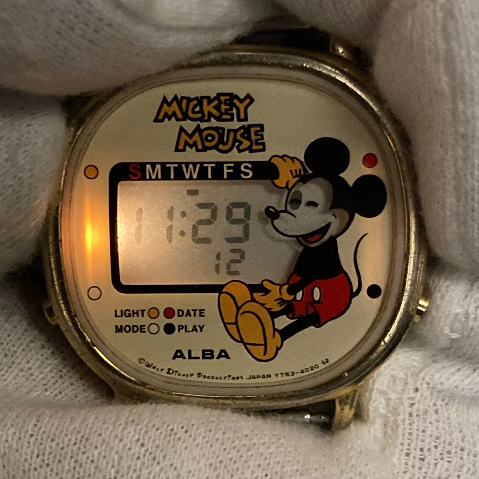 MP189) 80年代 SEIKO ALBA アルバ Y753-4030 ディズニー ミッキー