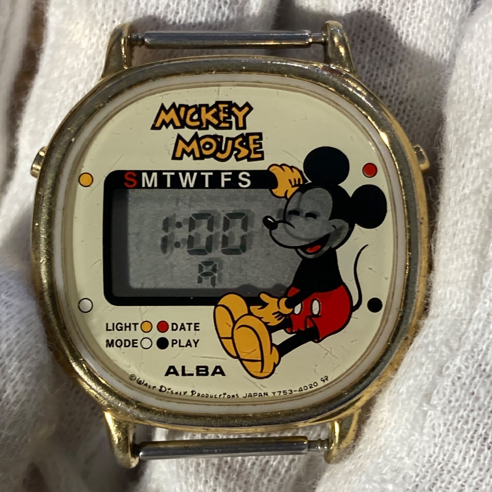 MP189) 80年代 SEIKO ALBA アルバ Y753-4030 ディズニー ミッキー