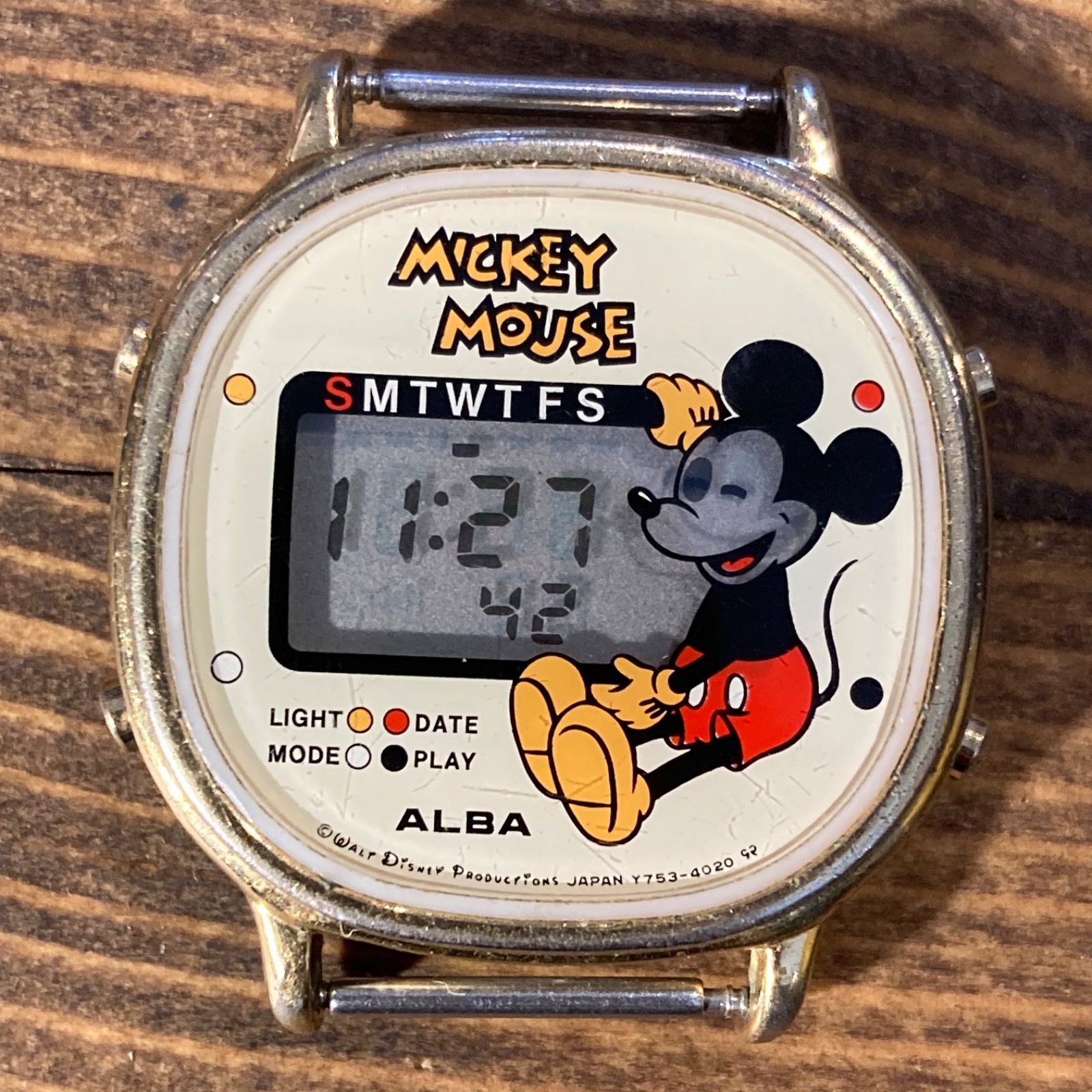 MP189) 80年代 SEIKO ALBA アルバ Y753-4030 ディズニー ミッキー