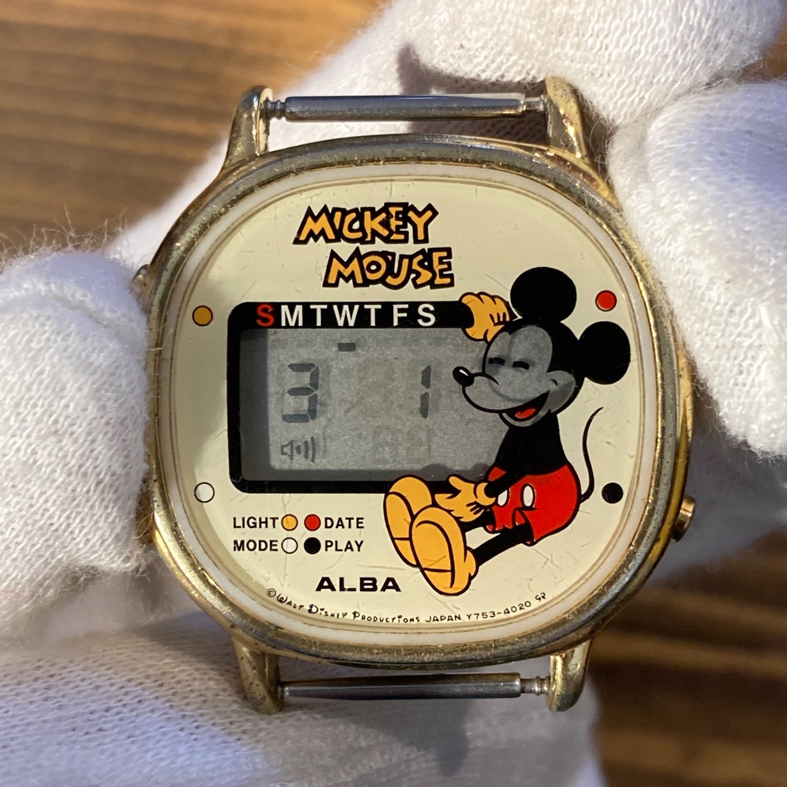 MP189) 80年代 SEIKO ALBA アルバ Y753-4030 ディズニー ミッキー