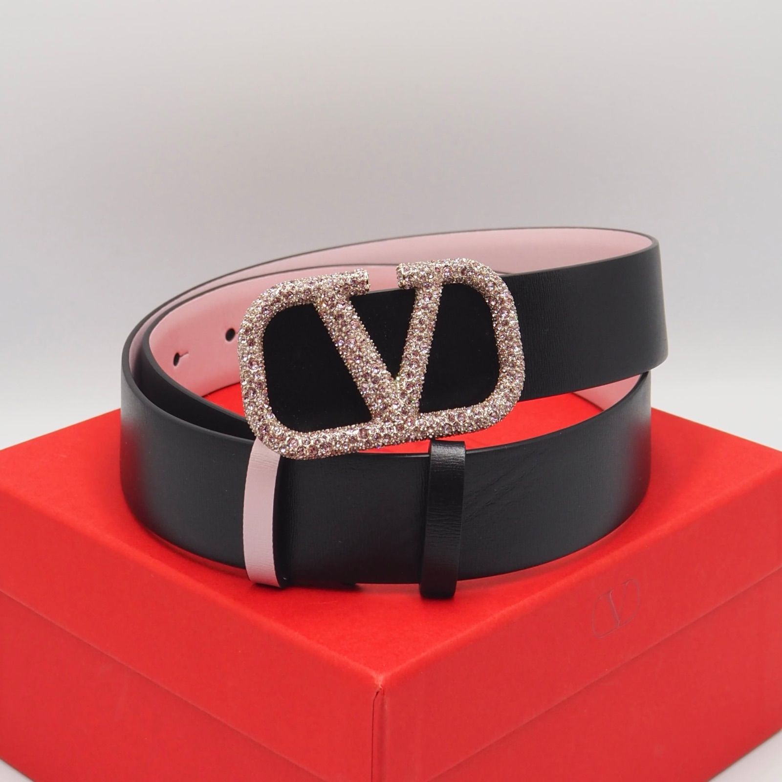 VALENTINO Garavani Vロゴ シグネチャー リバーシブル ベルト ブラック