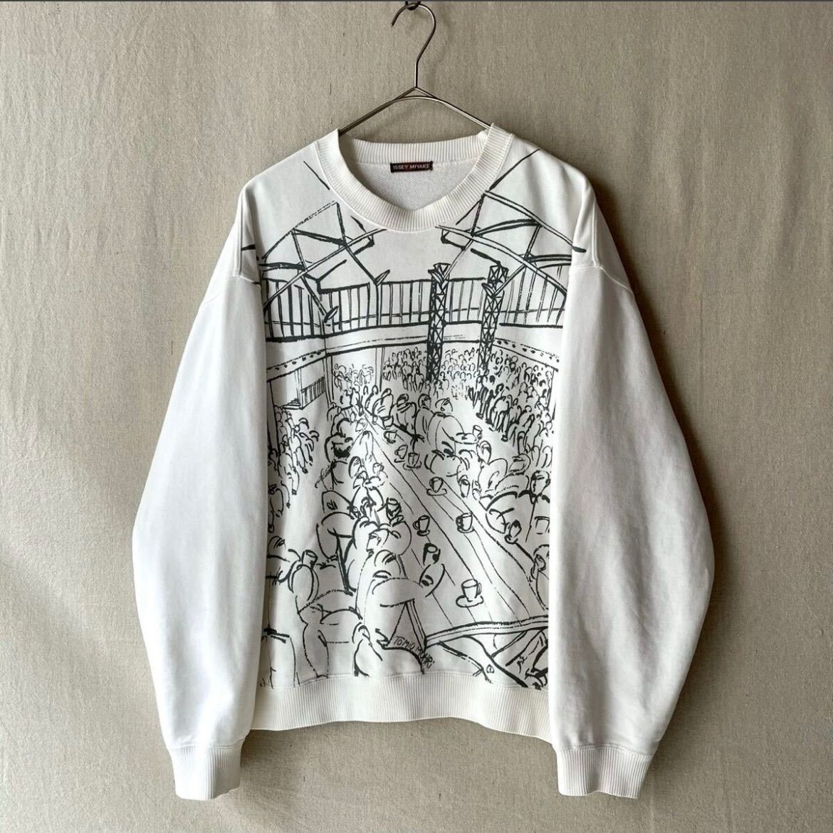 88aw ISSEY MIYAKE スウェット シャツ / M コットン ホワイト プリント