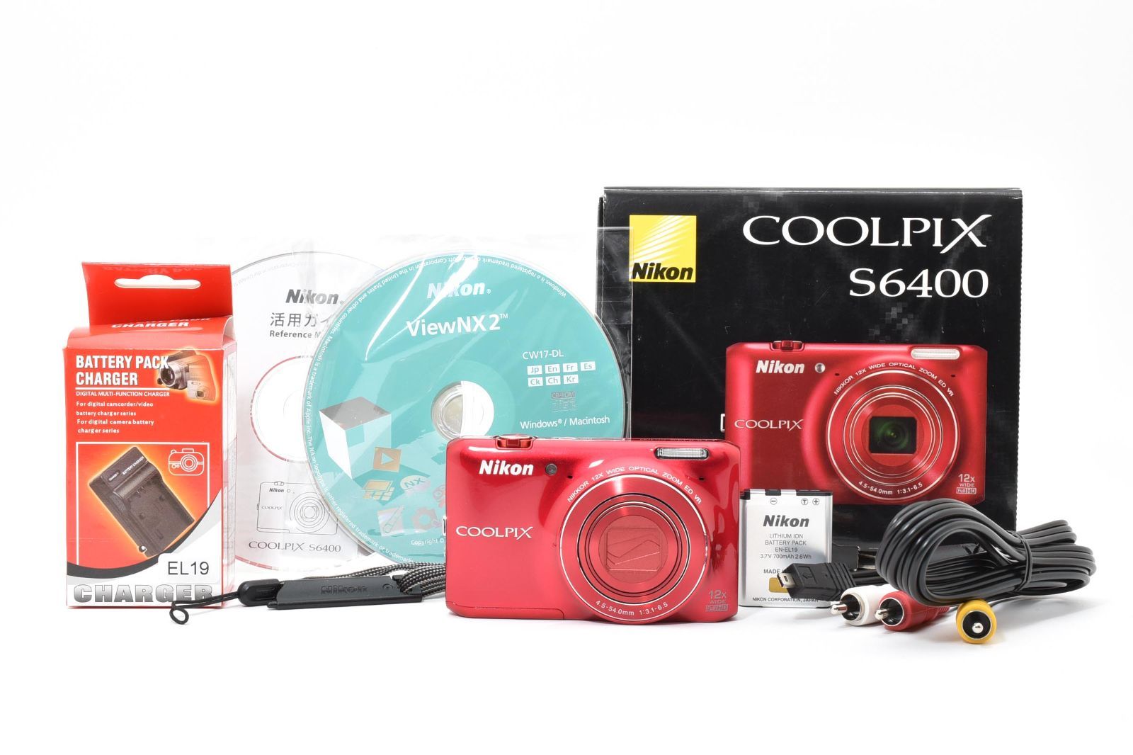 Nikon ニコン COOLPIX S6400 レッド 元箱 /2806 動作OK 返金保証
