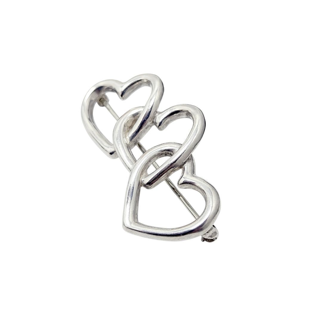 レディース TIFFANY&CO. ブローチ トリプルオープンハート ティファニー