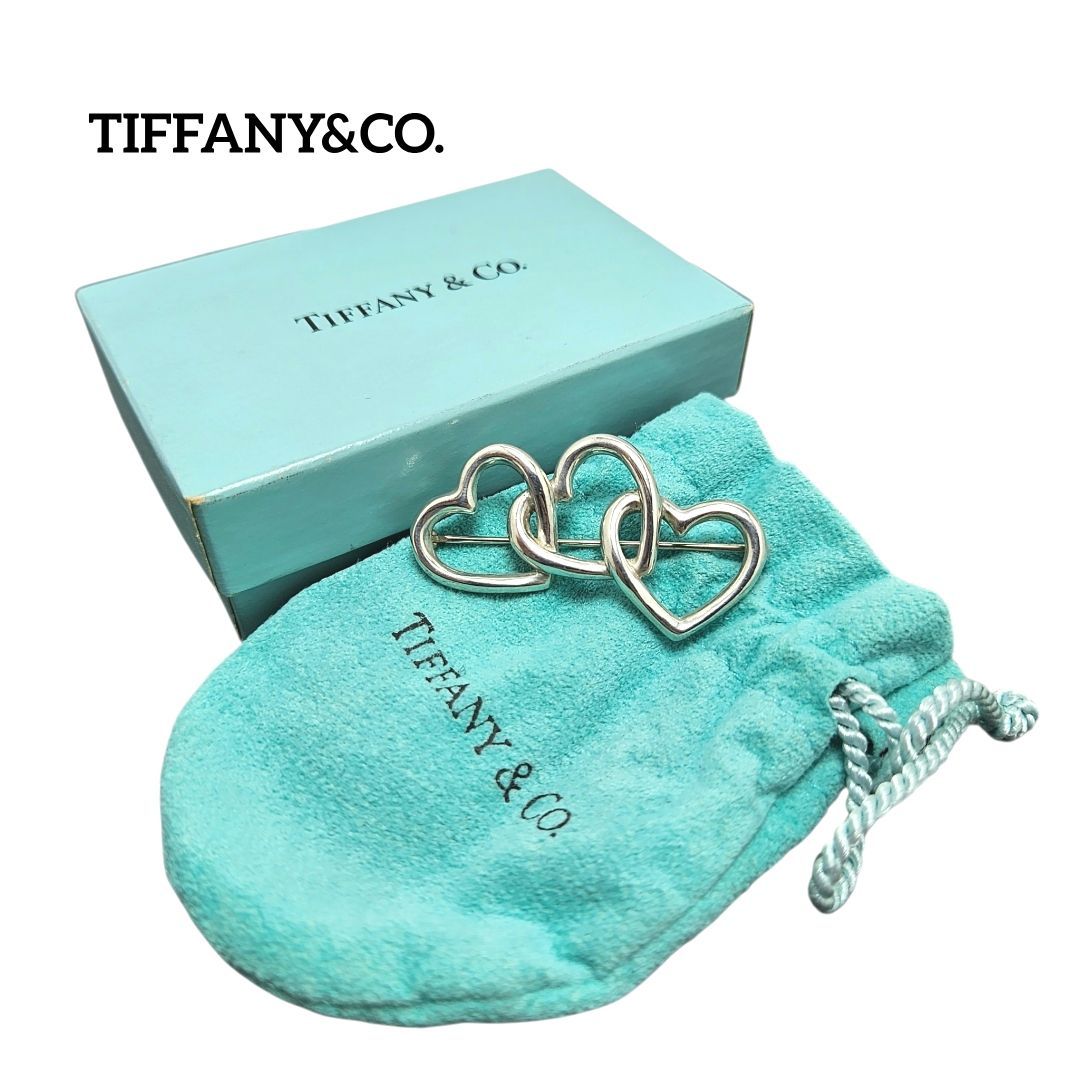 レディース TIFFANY&CO. ブローチ トリプルオープンハート ティファニー