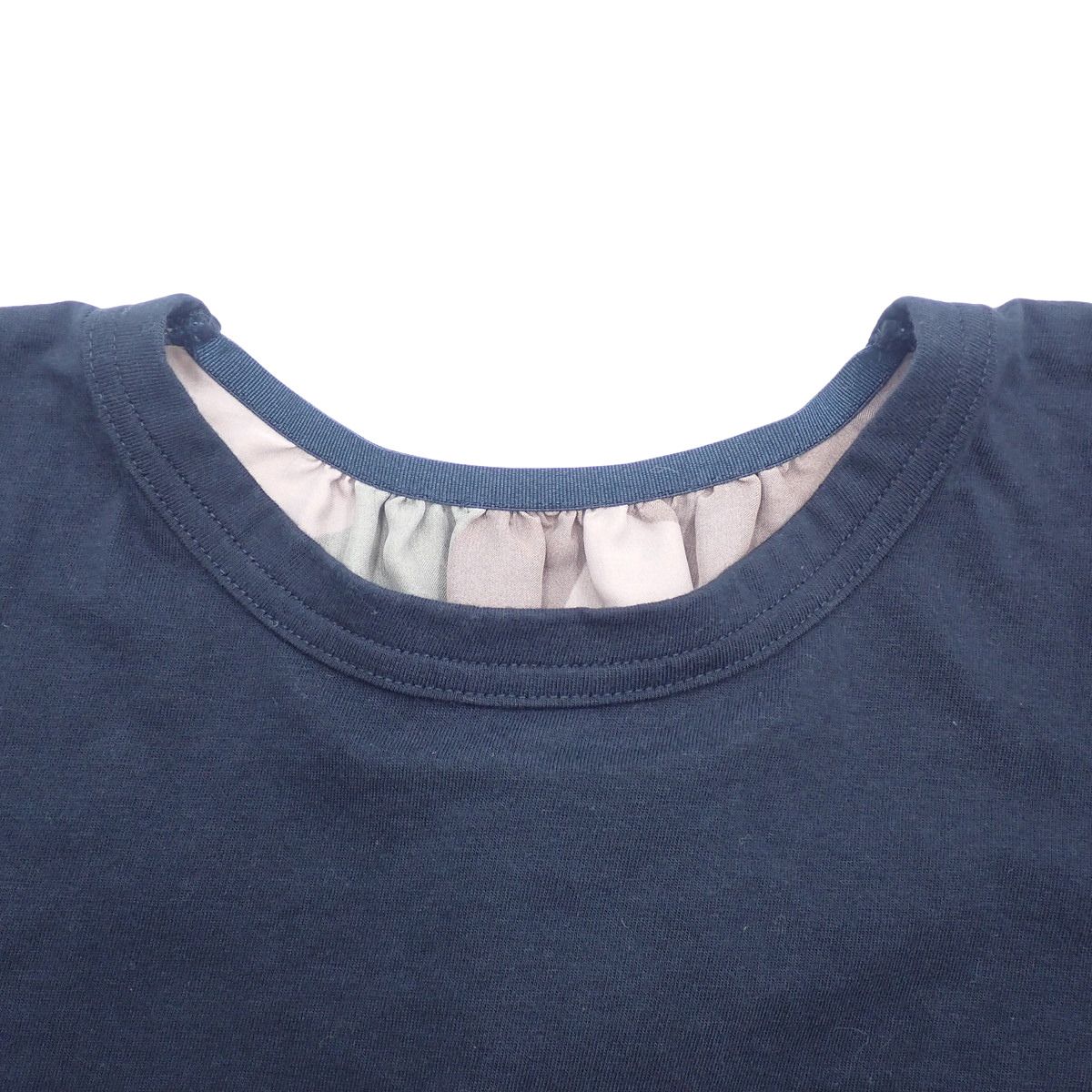 Sacai(サカイ) KAUSコラボ ティアドロップ Tシャツ  半袖 切替 カウズ トップス 迷彩 カモフラ 1 コットン ポリエステル ネイビー紺 カーキ ブラウン 21-05690 レディース 40802155363【中古】【アラモード】 Sacai(サカイ) KAUSコラボ ティアドロップ Tシャツ 半袖 切替 カウズ