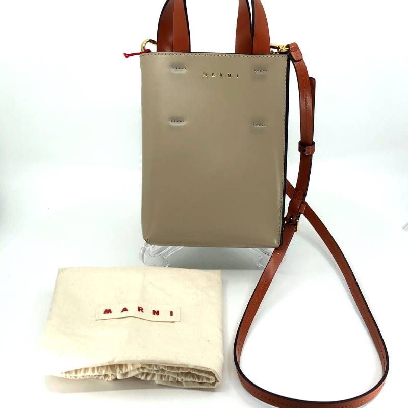 美品】MARNI マルニ／ミュゼオ ナノ バイカラー 2way ショルダーバッグ 