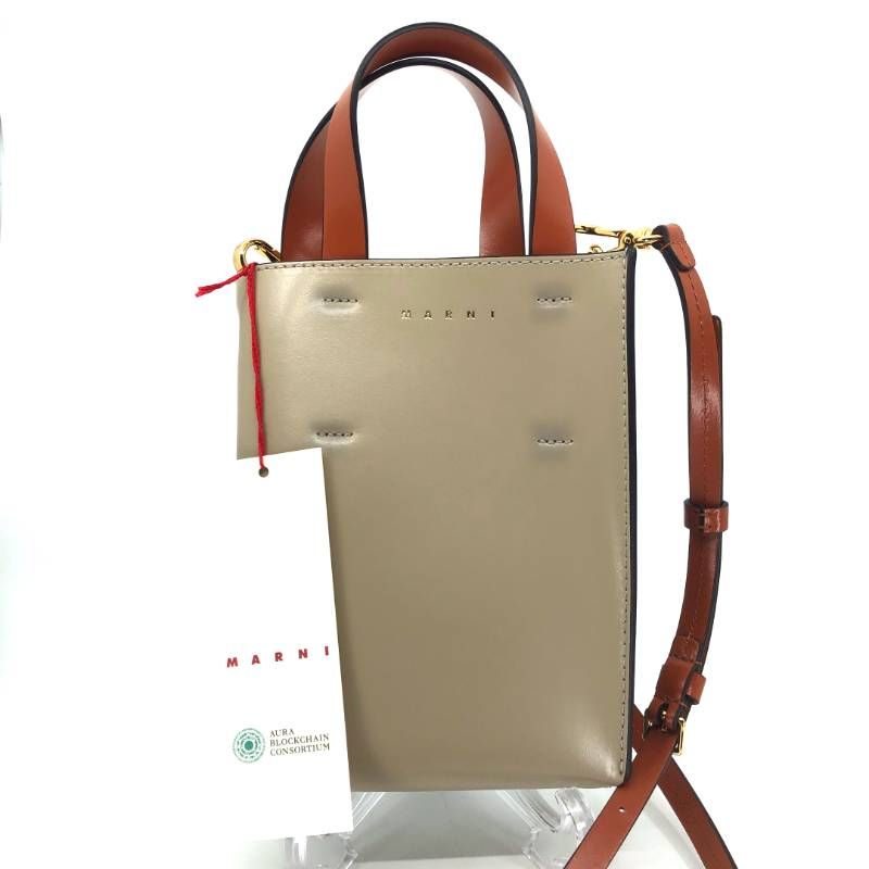 美品】MARNI マルニ／ミュゼオ ナノ バイカラー 2way ショルダーバッグ 