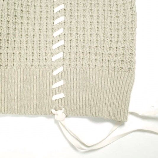 GEN_DAI ゲンダイ 24AW CREW KNIT レースアップオーバーサイズクルーネックニット Free ベージュ セーター トップス【中古】【GEN_DAI】 GEN_DAI ゲンダイ 24AW CREW KNIT レースアップオーバーサイズクルー