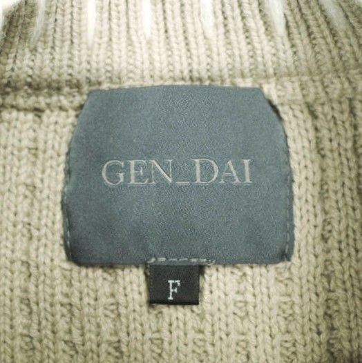 GEN_DAI ゲンダイ 24AW CREW KNIT レースアップオーバーサイズクルーネックニット Free ベージュ セーター トップス【中古】【GEN_DAI】 GEN_DAI ゲンダイ 24AW CREW KNIT レースアップオーバーサイズクルー