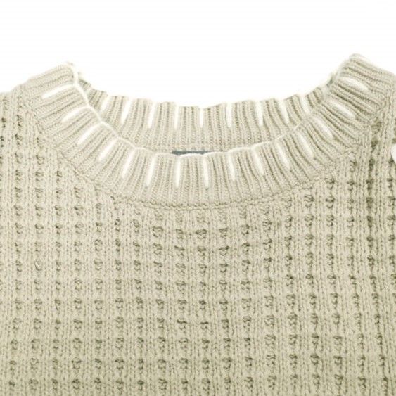 GEN_DAI ゲンダイ 24AW CREW KNIT レースアップオーバーサイズクルーネックニット Free ベージュ セーター トップス【中古】【GEN_DAI】 GEN_DAI ゲンダイ 24AW CREW KNIT レースアップオーバーサイズクルー
