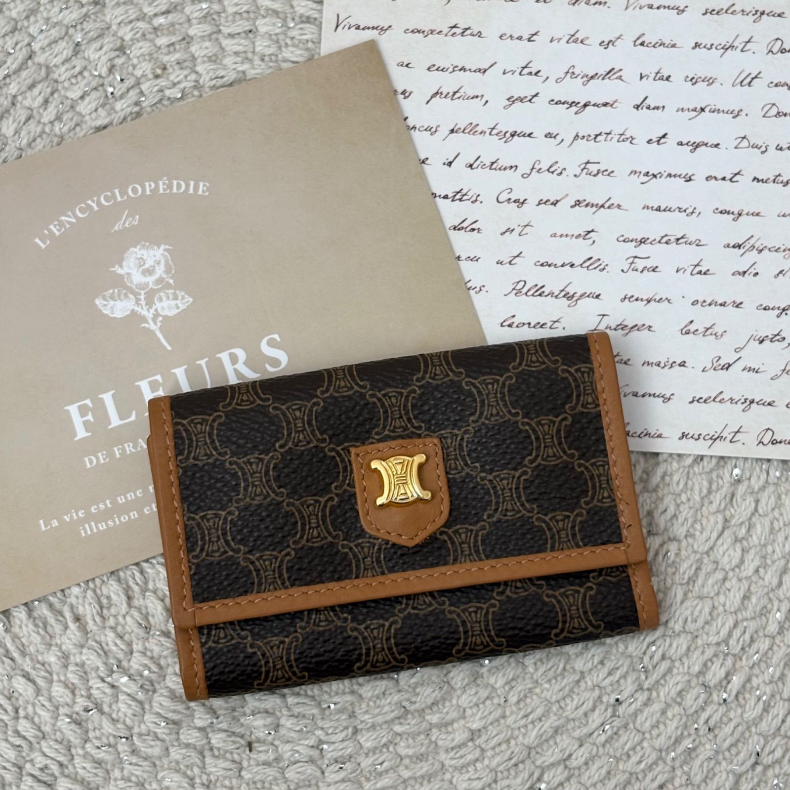 希少品　CELINE キーケース　6連　マカダム　ブラウン　クロコ　レザー　キー 希少品 CELINE キーケース 6連 マカダム ブラウン クロコ レザー キー