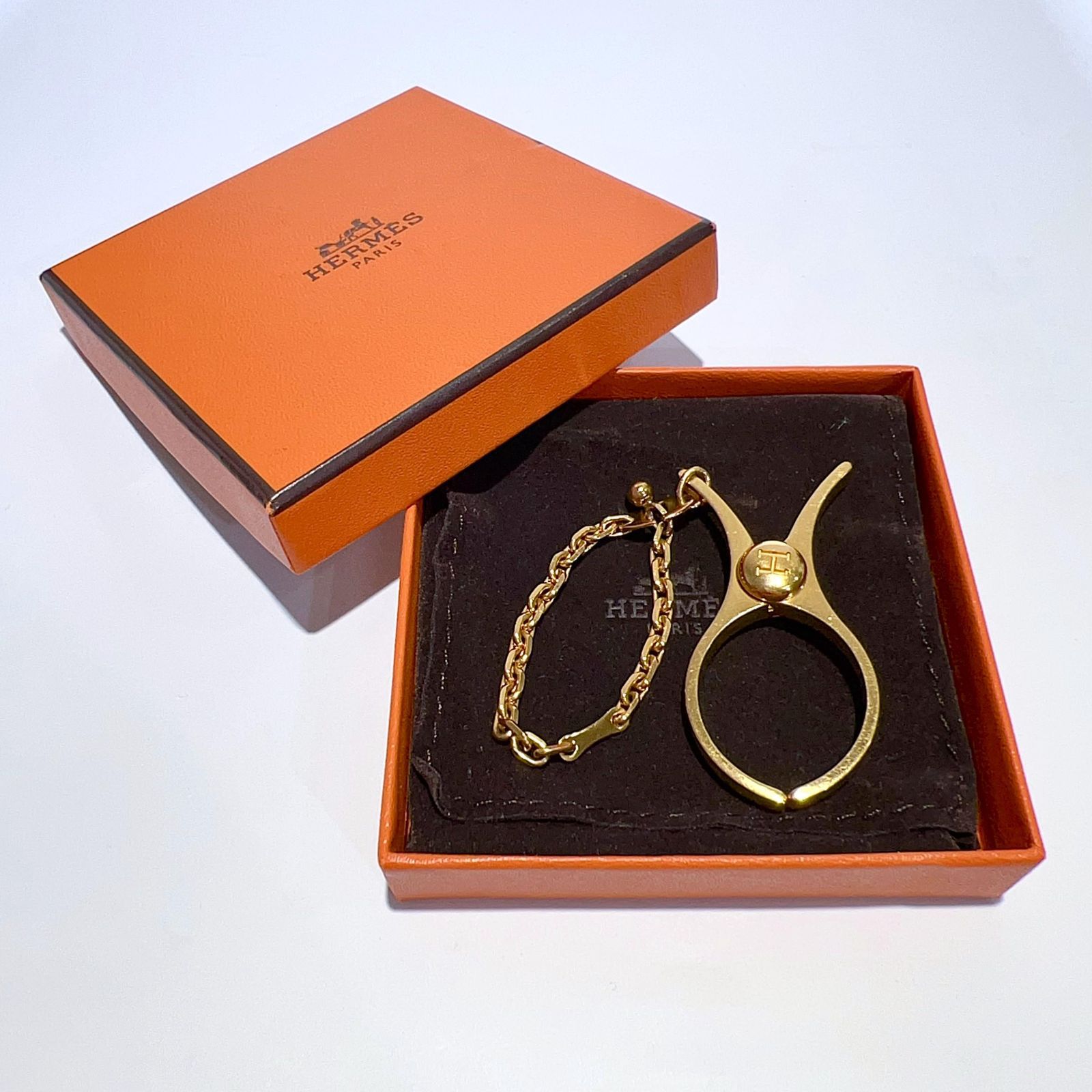グローブホルダー フィルー エルメス HERMES 手袋ホルダー ゴールド