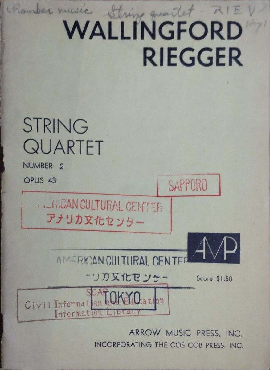 Rieger String Quartet No. 2 Op.43 ARROW MUSIC PRESS, INC. (stringed instrument)