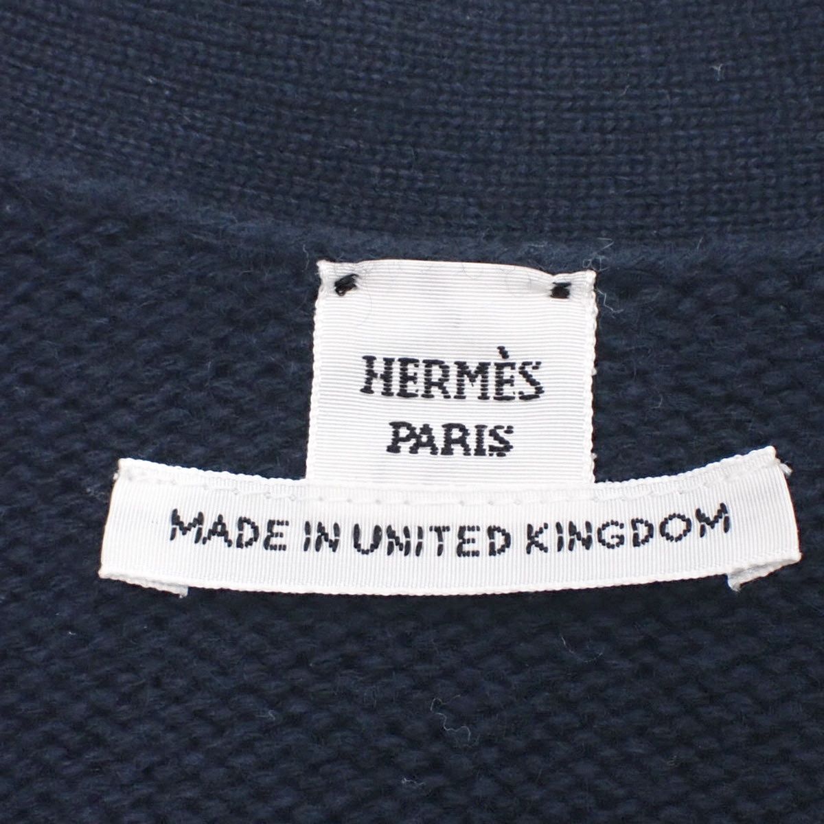 HERMES(エルメス) セリエボタン カーディガン ネイビー紺 カシミヤ コットン トップス 2023年 アパレル ファッション 長袖 レディース 40802148481【中古】【アラモード】 HERMES(エルメス) セリエボタン カーディガン ネイビー紺 カシミヤ