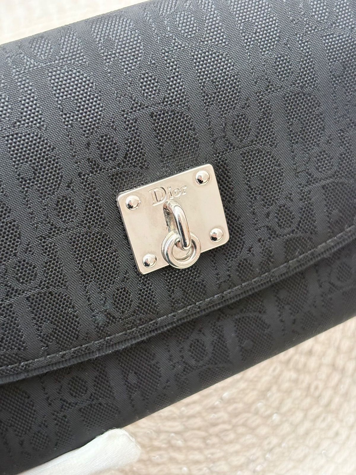 クリスチャンディオール 長財布 トロッター キャンバス レザー
