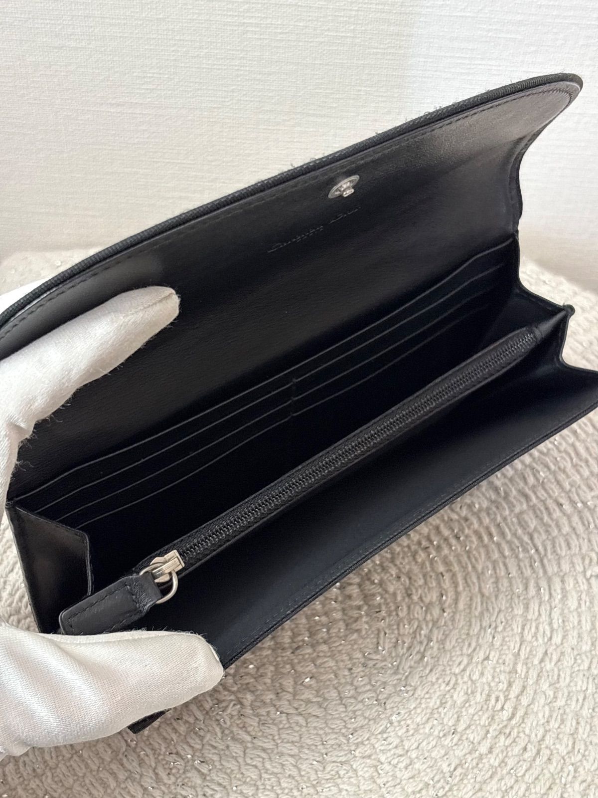 クリスチャンディオール 長財布 トロッター キャンバス レザー