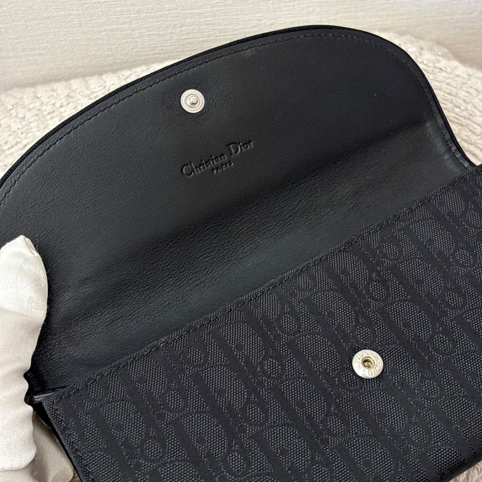 クリスチャンディオール 長財布 トロッター キャンバス レザー