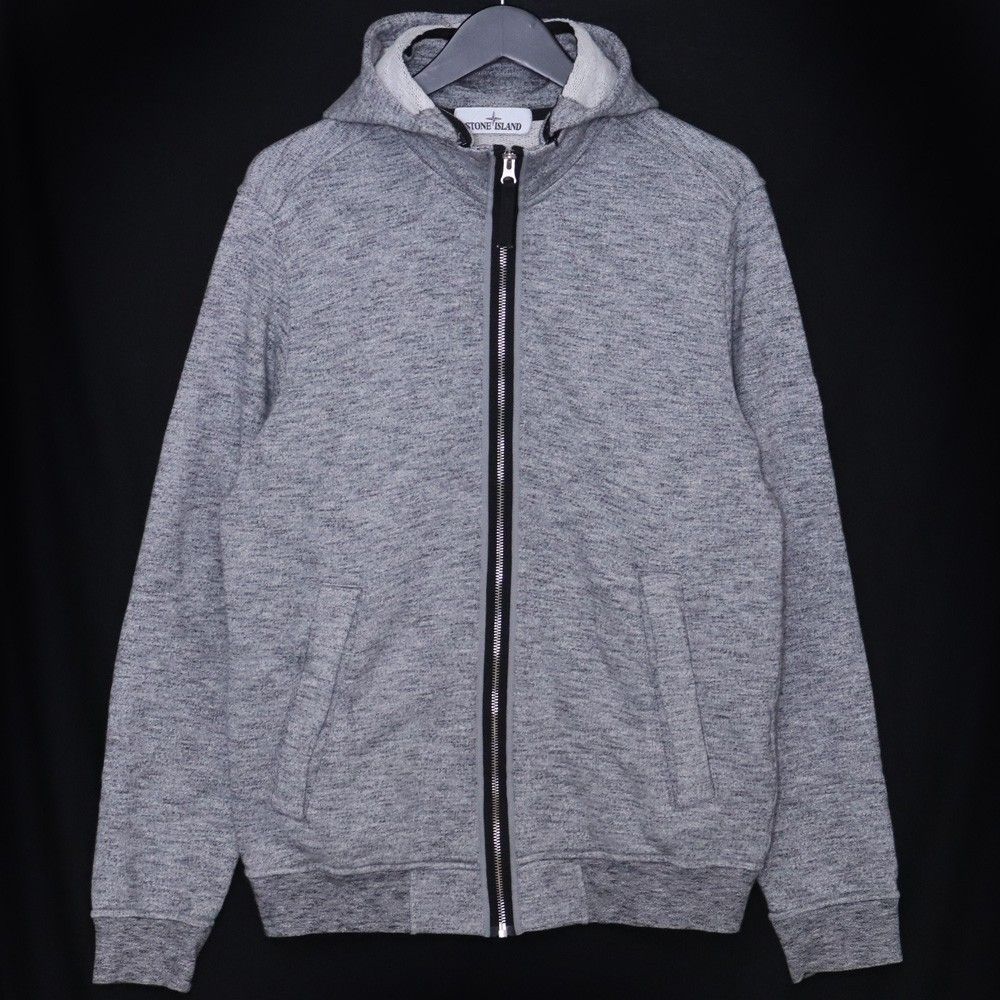 STONE ISLAND ロゴパッチスウェットパーカー Mサイズ グレー 701562938 