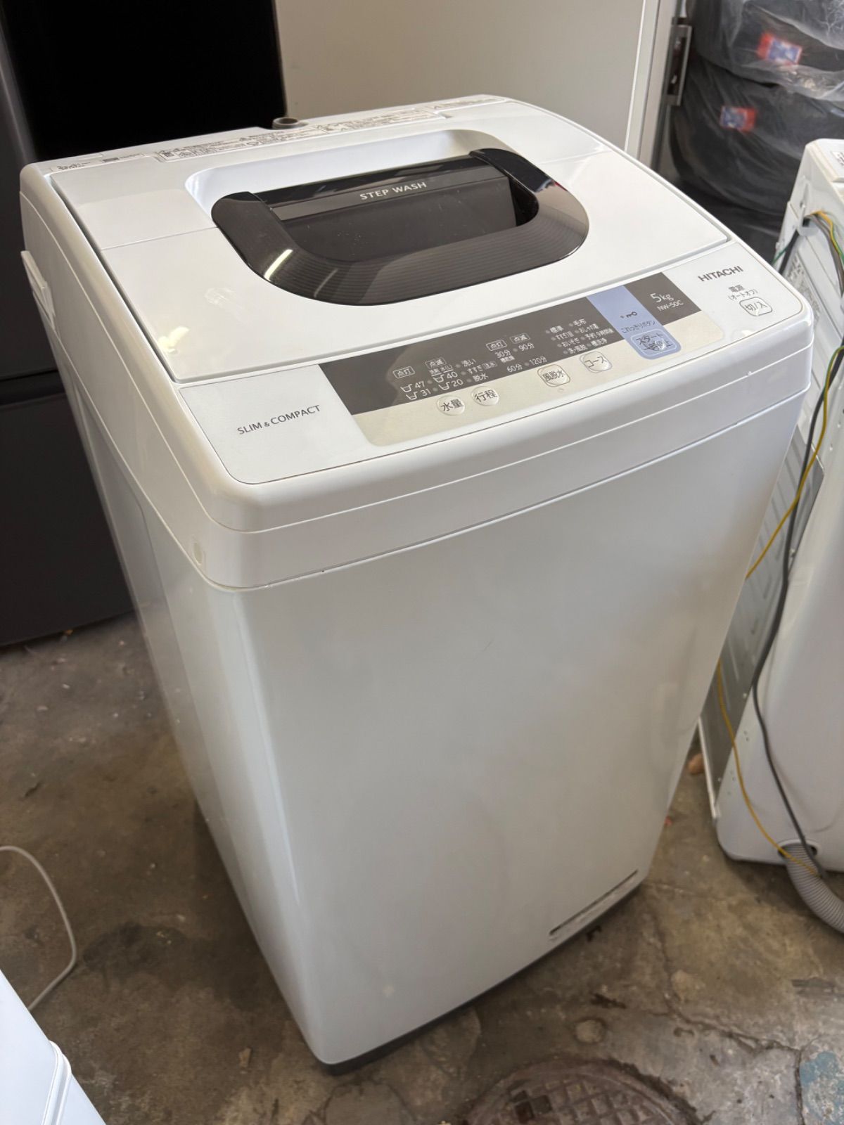 HITACHI 縦型洗濯機 NW-50C 5kg ホワイト 2019年製 - メルカリ