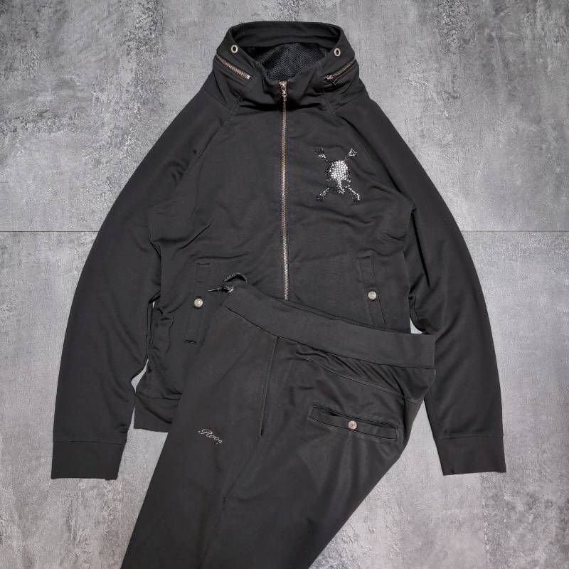 Roen Skull Bijou Zip Up Hoodie Sweatpants Set Up Mens L Black