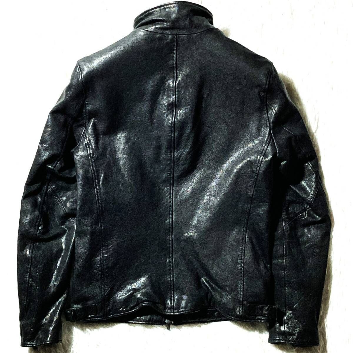 ナノユニバース☆超美ライン&高級☆オール山羊革レザー ライダース