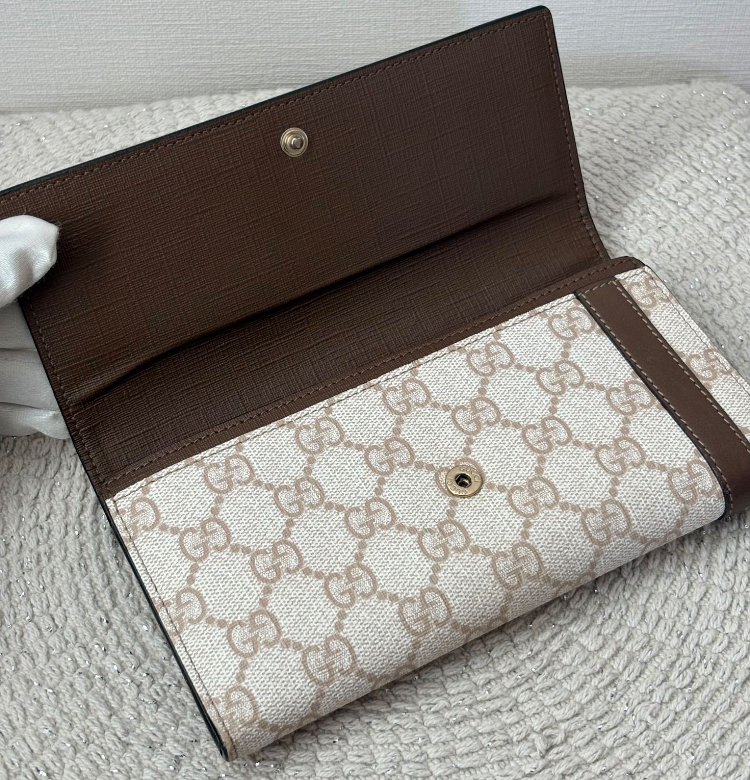 極美品】グッチ GGスプリーム ニース コンチネンタル 2つ折り 長財布 