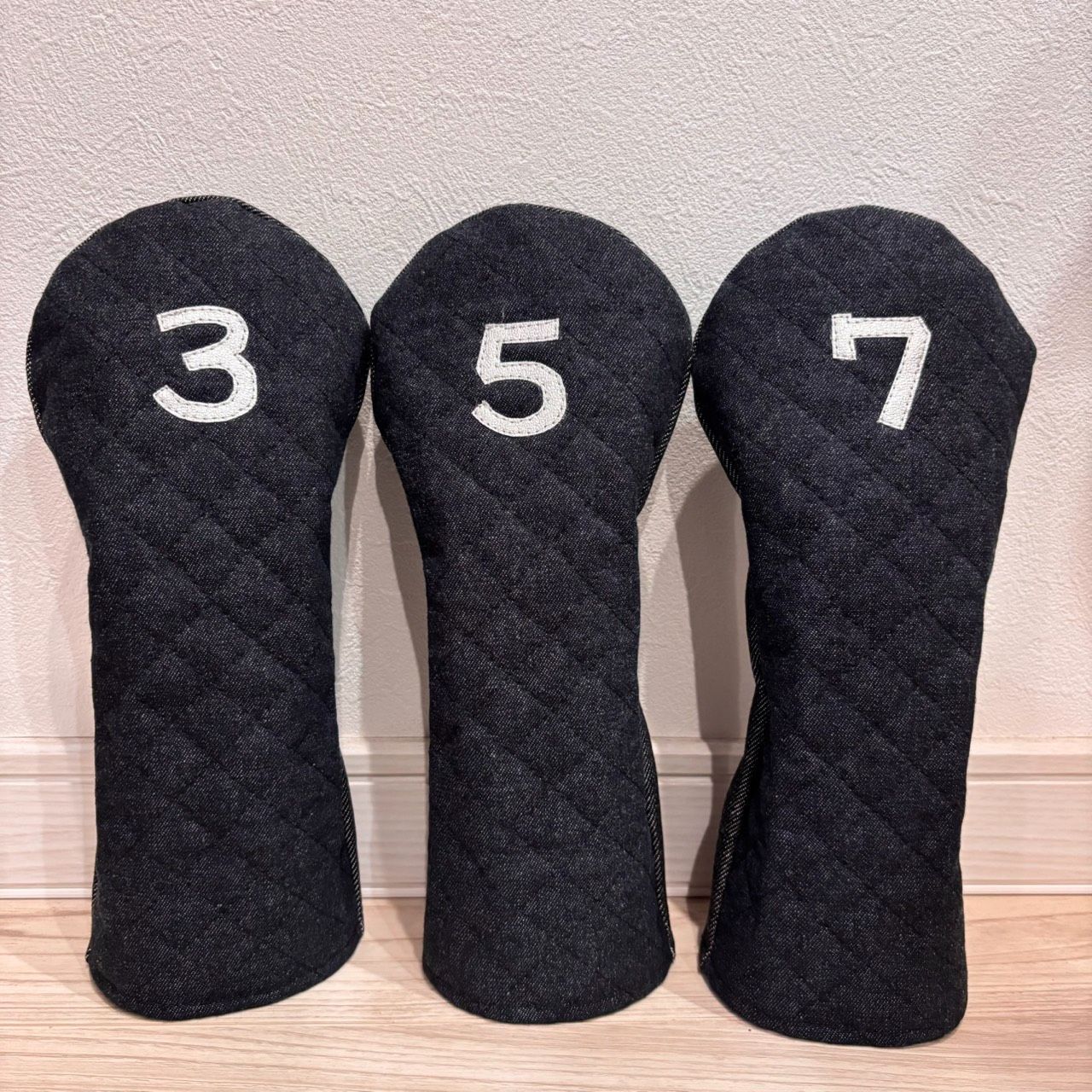 ゴルフヘッドカバー フェアウェイウッド用3点セット ハンドメイド 