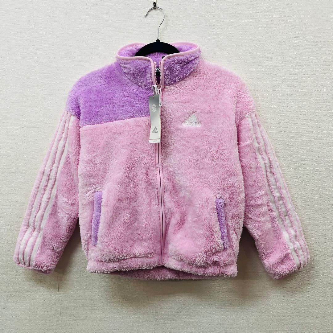 G888-47333 adidas アディダス キッズ フリースジャケット モコモコ ピンク 150サイズ