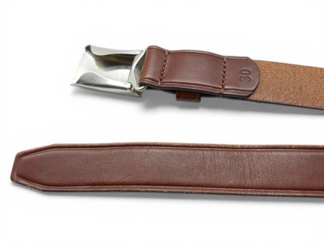 AT LAST&CO INITIAL LEATHER BELT BROWN サイズ30 アットラスト