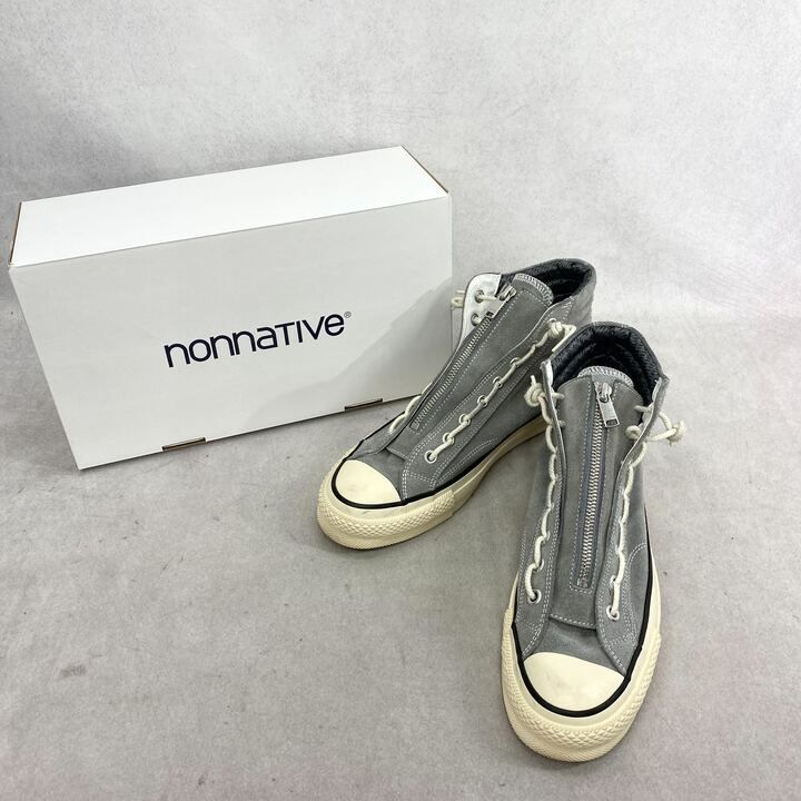 GORE-TEX by SPINGLE  NONNATIVE DWELLER TRAINER 2 HI COW LEATHER WITH NN-F4701 ハイカットスニーカー 2 グレー 箱付き　約27cm メンズ 靴 _201068
