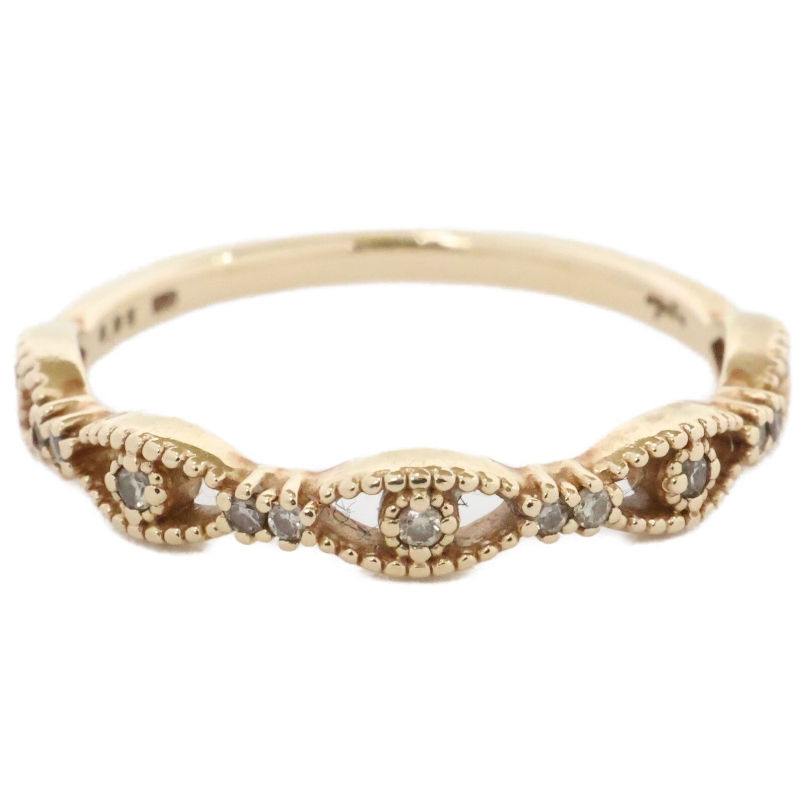 アガット リング ダイヤ ダイヤモンド 0.05ct フラワー 透かし 9号 