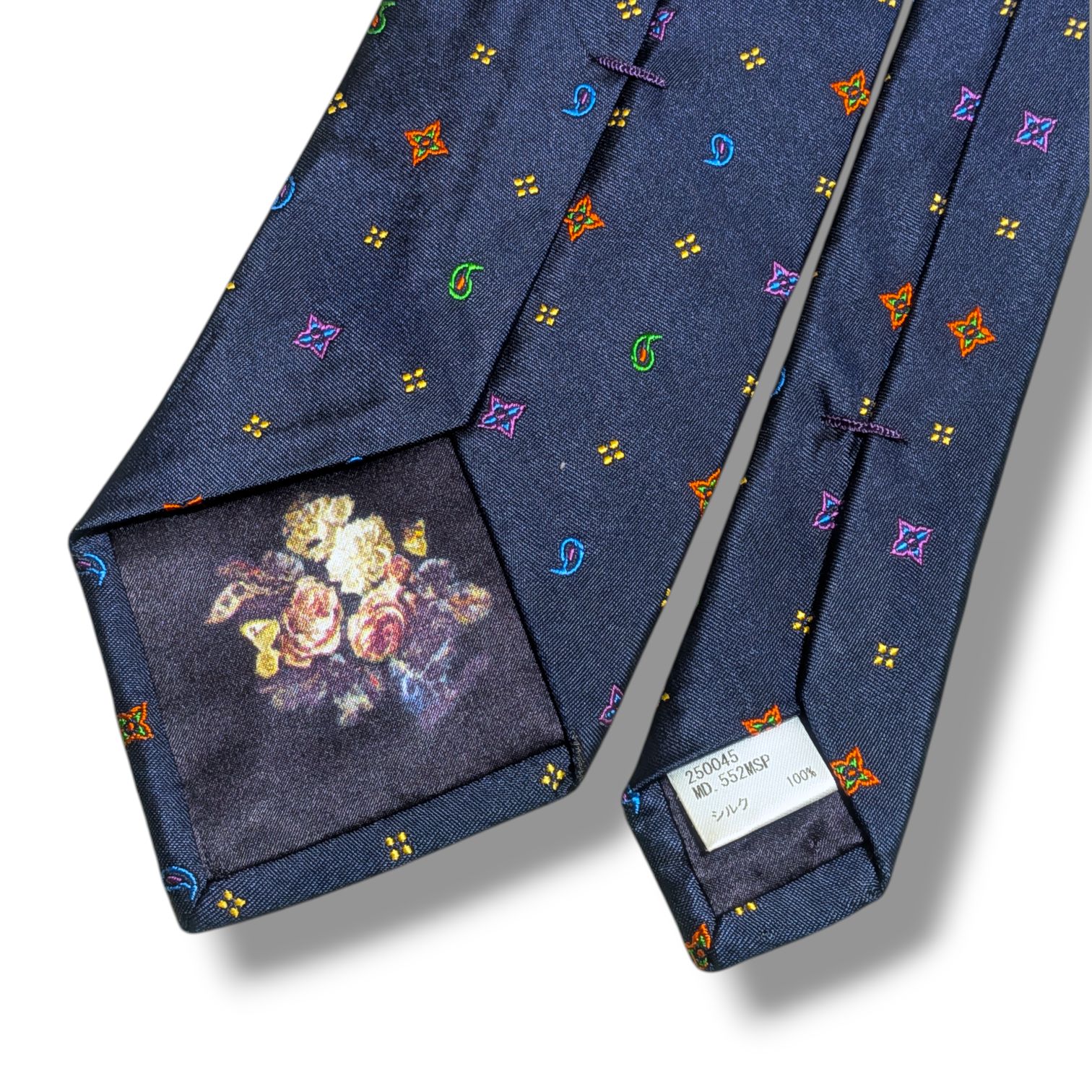 Paul Smith ポールスミス ネクタイ シルク100% ネイビー マルチカラー