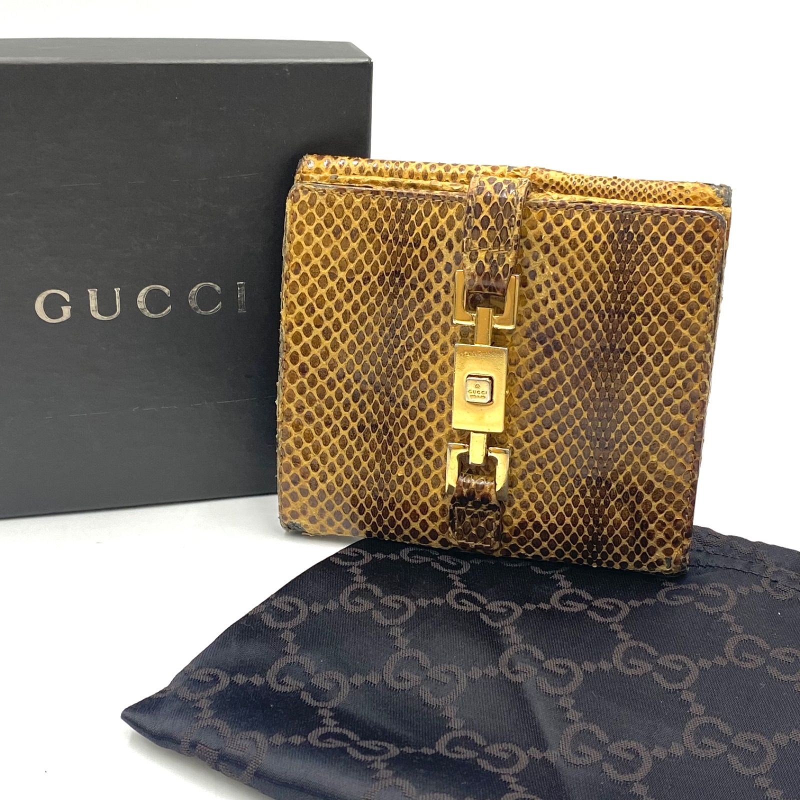 パイソン 財布 グッチ GUCCI グッチ パイソン柄 456126・0416 二つ折り
