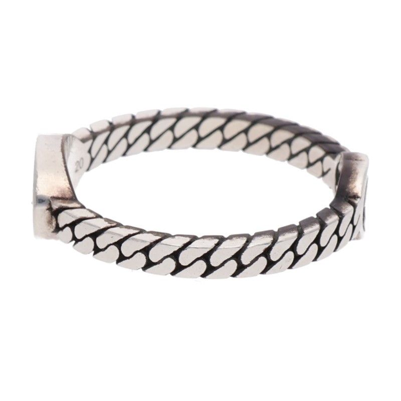 グッチ インターロッキングG チェーンシルバーリング メンズ 20号