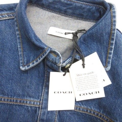 コーチ COACH デニム シャツ ドレス ワンピース ベルト フリル CV871