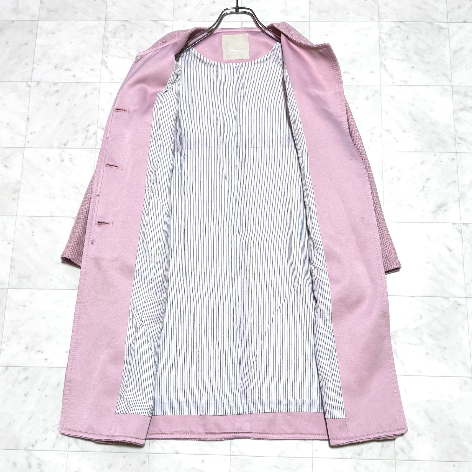 S MaxMara エス マックスマーラ ノーカラーコート ピンク 36 - メルカリ