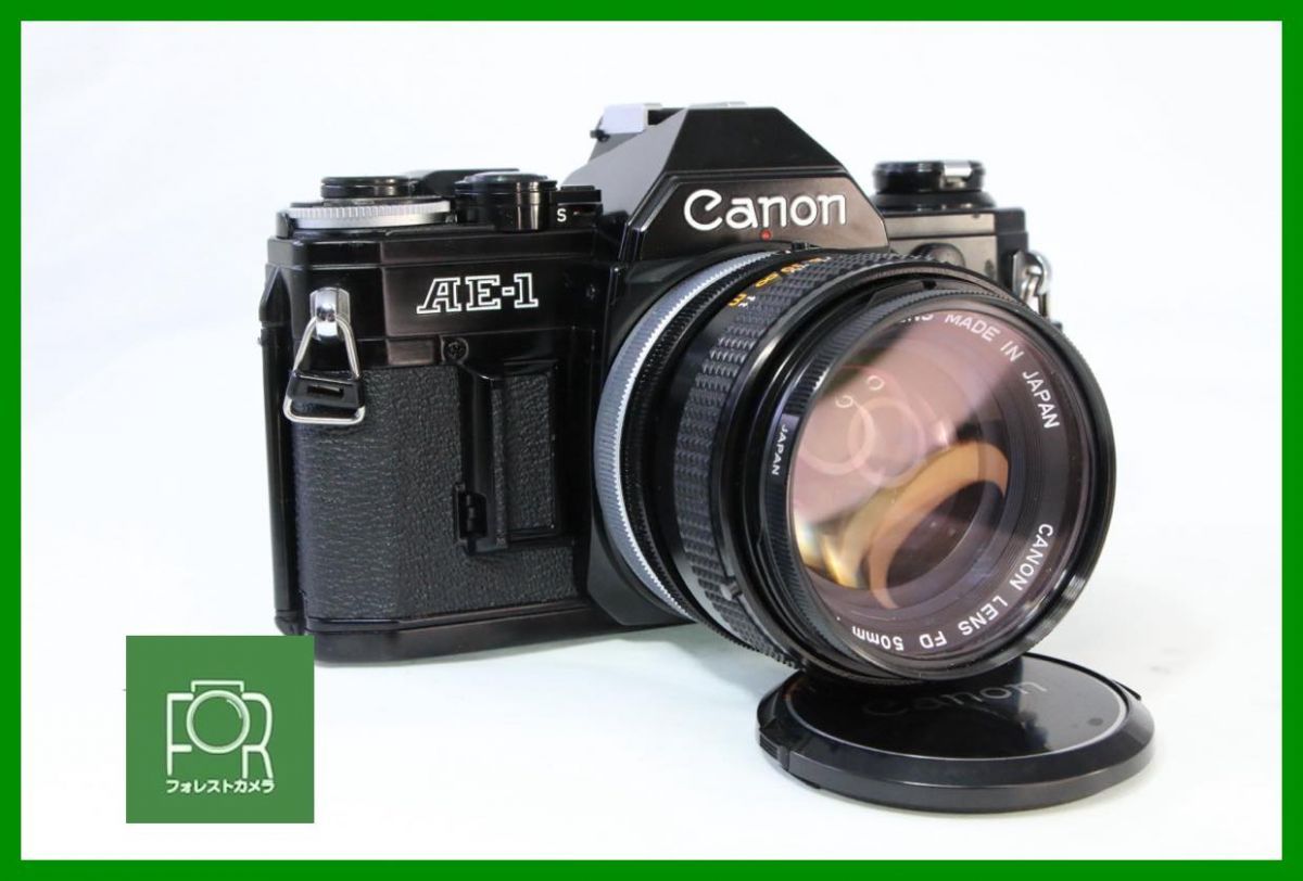 【動作チェック済】Canon AE-1 ブラック FD 50mm F1.4 動作保証・点検済】良品□Canon AE-1 ﾌﾞﾗｯｸ / CANON FD 50mm F1.4 S.S.C.