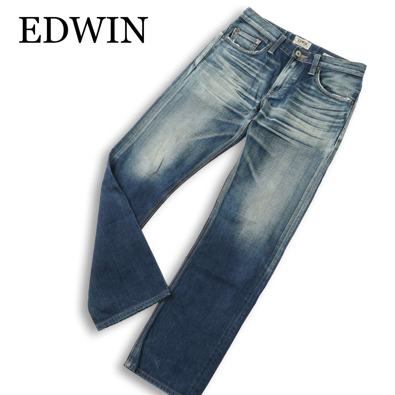 EDWIN エドウィン 503 通年 ダメージ加工 ストレート デニム パンツ ジーンズ Sz.29 メンズ 日本製