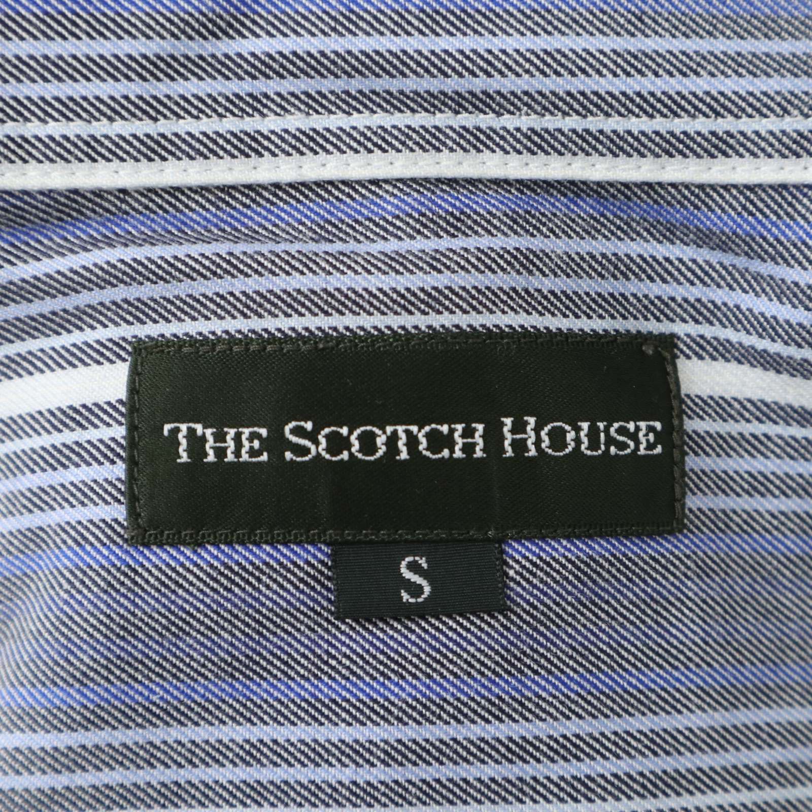 THE SCOTCH HOUSE スコッチハウス 通年 ロゴ刺繍 長袖 ボタンダウン ストライプ シャツ Sz.S メンズ THE SCOTCH HOUSE - THE SCOTCH HOUSE スコッチハウス 通年 ロゴ刺