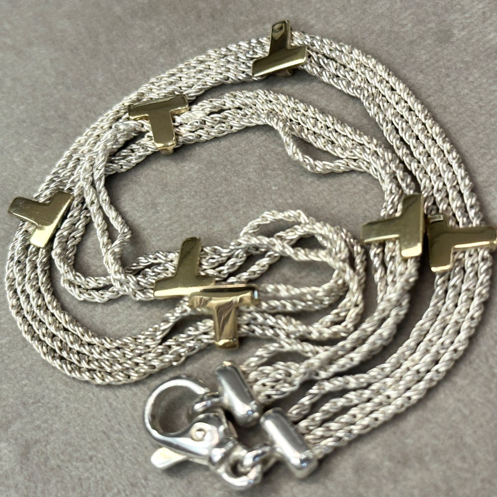 Tiffany ティファニー ヴィンテージ ネックレス Tロープ コンビ