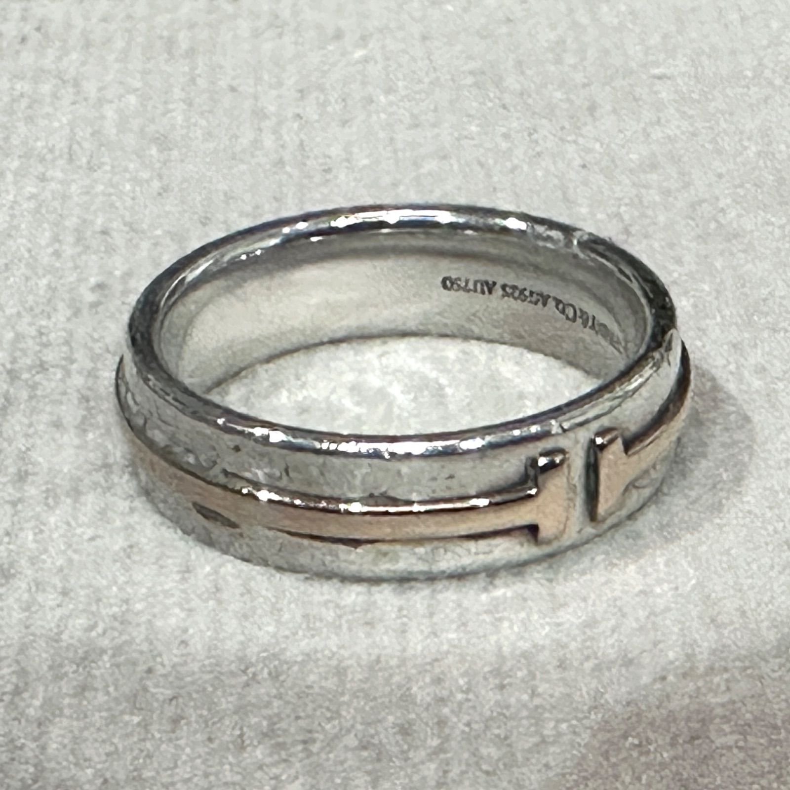 TIFFANY&Co. ティファニー T TWO ナロー リング 指輪 750 925 K18 16 